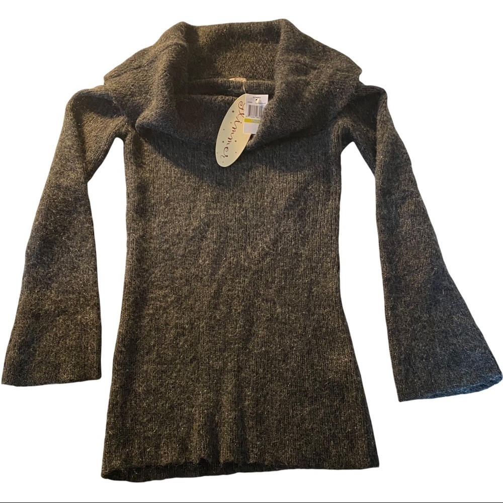 Glimmer Heathered Black Cowl Neck Sweater Dress Women Medium NWT